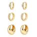 Brass With Real Gold Plating, Hot Selling Across Europe And America, Simple And Stylish Zircon Inlaid Ladies' Earrings And Hoop Three Piece Set_ipsvogv.com