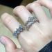 Open Women's New Zircon Ins Style Light Luxury Niche Design Advanced Fashion Personality Exquisite Ring Set_ipsvogv.com