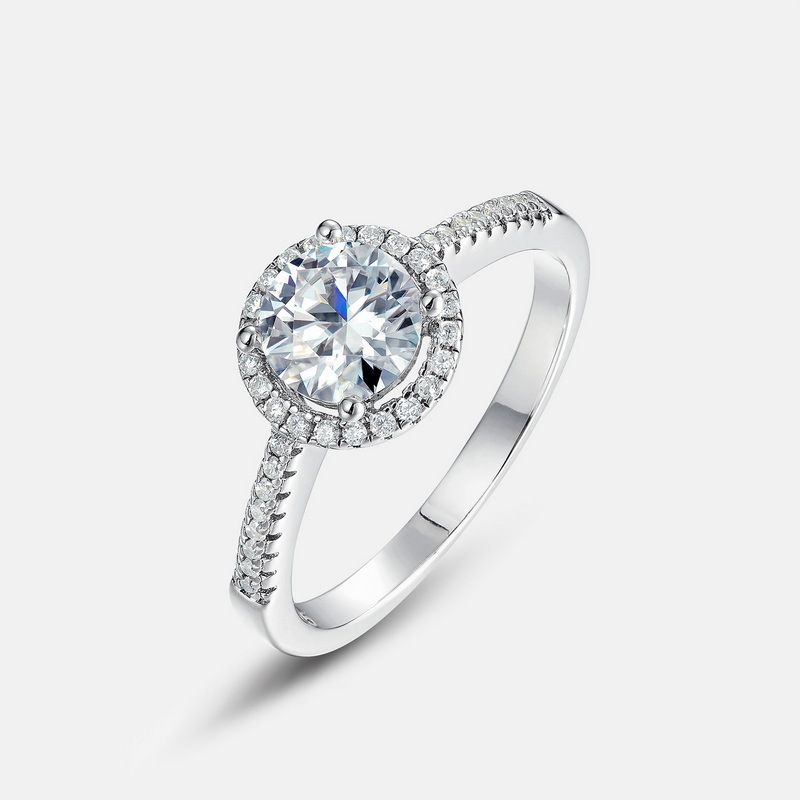 Moissanite Light Luxury Diamond Ring Female S925 Silver Inlaid One Carat Moissanite Wedding Ring Couple Ring_ipsvogv.com