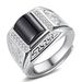 ring, Index Zircon Noble And Majestic Finger Trendy Men's Fashionable Open Mouth Wide Version Black Diamond Lucky Ring,_ipsvogv.com