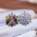 Cao Shi's new luxury sunflower double zircon women's Earrings Fashion Women's COPPER EARRINGS accessories_ipsvogv.com
