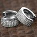 Cao Shi's New Product Men's Trendy Hip Hop Four Rows Zircon Matte Fashion OL Couple Earrings_ipsvogv.com