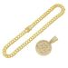 Personalized and trendy digital round card full diamond three-dimensional pendant, Cuban necklace, nightclub street_ipsvogv.com
