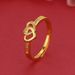 Vietnamese Sand Gold Double Love Women's Heart Shaped Simple, Fashionable, Versatile, Non Fading, Adjustable Ring_ipsvogv.com