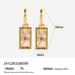 tarot stainless steel rectangular oil drop zircon earrings retro fashion gold pendant jewelry_ipsvogv.com