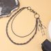 Gunmetal Black Double-Layer Chain With Skull Pendant - Punk Hip-Hop Gothic Belt Chain For Men & Women_ipsvogv.com