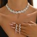 2025 Necklace And Earring Bridal Fashion Full Diamond Jewelry Two-Piece Set_ipsvogv.com