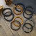 Hot Selling Jewelry For Men, Retro Wooden Beads, Volcanic Stone Elastic Bracelets, Versatile Niche Stacking Bracelet Sets_ipsvogv.com