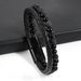 I style men's genuine leather braided bracelet natural volcanic stone alloy men's bracelet cowhide beaded bracelet_ipsvogv.com