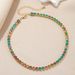 Rhinestone Tennis Collarbone Copper Necklace Fashion Street Hip-Hop Single Row Colorful Women's Bracelet Trend_ipsvogv.com