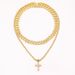 Diamond cross pendant alloy Cuban chain single row chain set accessories all match hip hop necklace_ipsvogv.com
