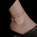 Double Layer Square 2024 New Trendy Bare Forest Series Korean Version Chain Titanium Steel Foot Ring_ipsvogv.com