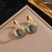 Colored Daisy Pattern Feeling Titanium Steel Non Fading Jewelry Set For Women's Necklace_ipsvogv.com
