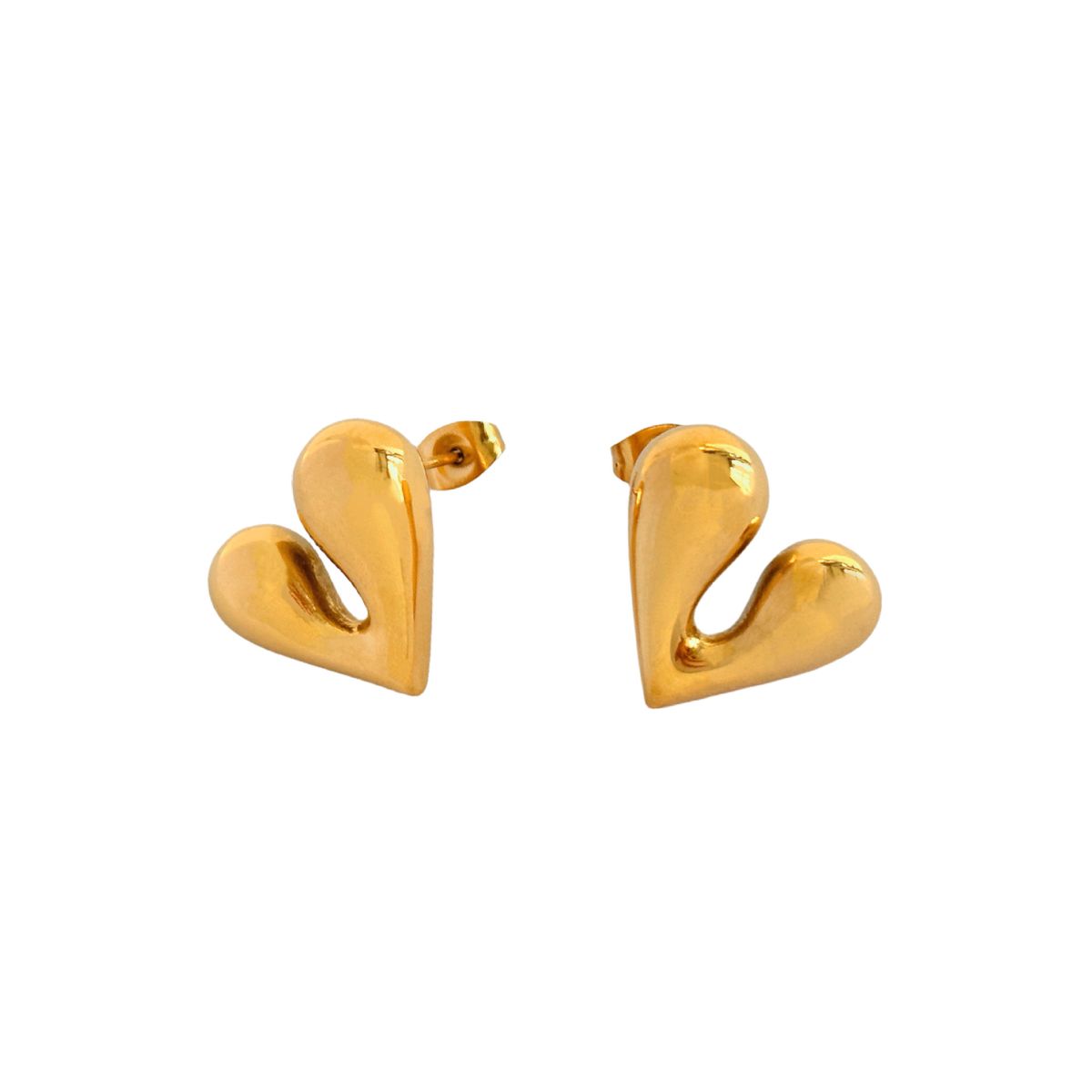 Spot Fashionable Niche INS Titanium Vintage Peach Heart Embossed Symmetrical Versatile Earrings_ipsvogv.com