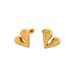 Spot Fashionable Niche INS Titanium Vintage Peach Heart Embossed Symmetrical Versatile Earrings_ipsvogv.com