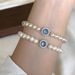 S Silver Sea Blue Treasure Natural Freshwater Pearl Bracelet, All Body Pure Silver, French Women's Light Luxury, Niche_ipsvogv.com