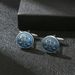 New Exquisite Round Blue Dropping Oil Scale for Men's French Shirts Business Cufflinks in Stock_ipsvogv.com