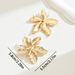 Unisex Personalized Flower Earrings For Women Niche Metal Five Petal Flower Double Layer Three Dimensional Design Earrings_ipsvogv.com