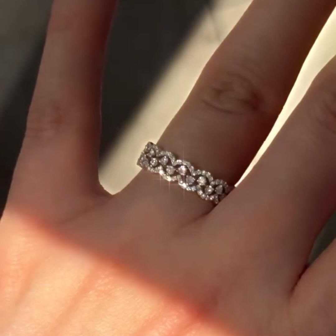 Sparkling Zirconia Female Niche Double Layered Open High End Ins Design Style Fashion Ring With Adjustable Index Finger_ipsvogv.com