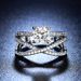 New Japanese and Korean Cross Wrapped Lives Three Generations One Carat Moissanite Simulated Diamond Ring_ipsvogv.com
