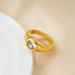 Unisex French Retro Simple Light Luxury Large Round Zircon Ring High Grade Real Gold Plated All Match Ring_ipsvogv.com