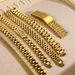 Stainless Steel Vacuum Plating Fashion Curved Brand Watch Strap Bracelet Female Gold Bracelets_ipsvogv.com