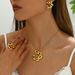 Feng Women's Necklace Jewelry Set with Colored Earrings Ins, a niche C-letter design ring_ipsvogv.com