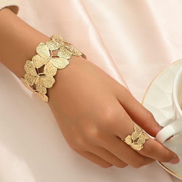 New women's bracelet set, niche butterfly personalized design bracelet, open ring for women_ipsvogv.com