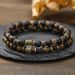 Elastic Volcanic Stone Bracelet Combination Retro Fashion Wood Chip Coconut Shell Men's Stacking Bracelets Hand Jewelry Women_ipsvogv.com