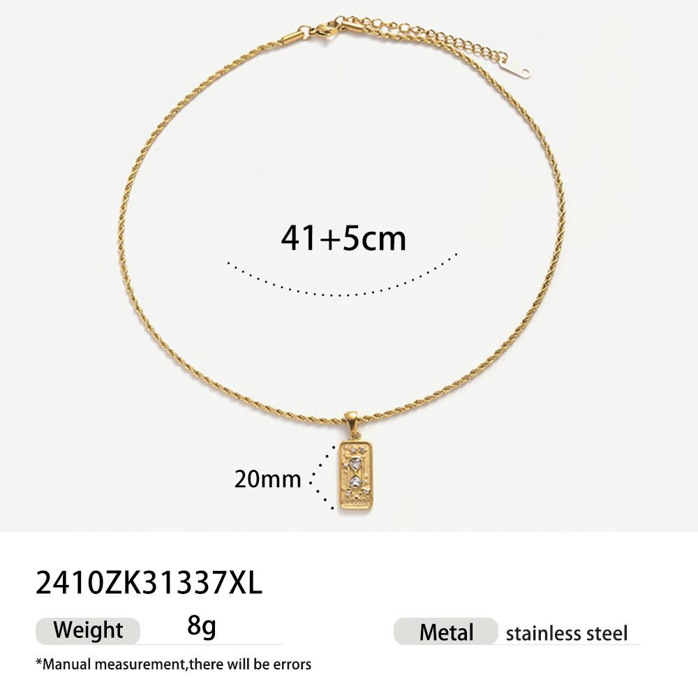stainless steel gold plated tarot twisted chain necklace female simple personality light luxury pendant jewelry_ipsvogv.com