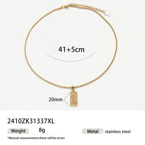 stainless steel gold plated tarot twisted chain necklace female simple personality light luxury pendant jewelry_ipsvogv.com