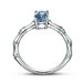 New Couple Bamboo Knot Sea Blue Zircon Women's Simple Platinum Diamond Ring Jewelry Fashion Handmade_ipsvogv.com