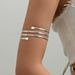 Simple Hollow Three-Layer Metal Arm Ring Personalized Geometric Hip-Hop Punk Niche Arm Bracelet Opening Adjustable Body Chain_ipsvogv.com