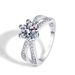 Hot Selling Classic Fashion Six Claw Couple Wedding Silver Plated Carat Simulated Diamond Ring, Female Accessory_ipsvogv.com