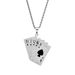 Hip Hop Jewelry Personalized Trend Full Diamond Playing Card Same Flower Shun Pendant Titanium Steel Necklace_ipsvogv.com