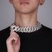 30mm extra large exaggerated Cuban necklace bracelet set personalized bar full diamond_ipsvogv.com