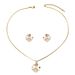 Minimalist style women's necklace earring set, niche inlaid geometric design, collarbone chain jewelry_ipsvogv.com
