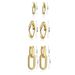 Unisex Real Gold Brass Electroplating Fashionable And Versatile High Grade Geometric Earrings Set_ipsvogv.com