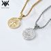 St. Benedict the Exorcist stainless steel necklace men and women titanium steel round coin pendant_ipsvogv.com