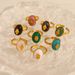 K Gold Plated Natural Stone Titanium Steel Ring Female Ins Simple Style Geometric Star Diamond Open Ring_ipsvogv.com