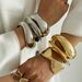 fashion trend metal glossy water drop geometric bracelet design spring open bracelet for women_ipsvogv.com