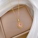 Titanium Steel 【 】 Pink Egg Shaped Light Luxury Temperament Gorgeous Full Diamond Necklace Women's Versatile Collarbone 【 】_ipsvogv.com