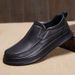 New leather thick sole line comfortable men's shoe cover foot flat warm leather shoes_ipsvogv.com