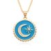 Unisex Star And Moon Necklace Women's Trendy Temperament Copper Micro Diamond Pendant Clavicle Chain Personalized Oil Drop Pendant Necklace_ipsvogv.com
