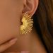 Small niche luxury fashion women's with personalized fan-shaped exaggerated design, electroplated high-end earrings_ipsvogv.com