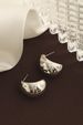 French Elegant Simple Metal Minimalist Style Fashion OL Commuter Versatile C-Shaped Half-Round Earrings_ipsvogv.com