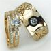 Jewelry Plated Couple Simulation Diamond Engagement Ring, Men's And Women's Ring Set_ipsvogv.com