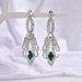 Unisex Christmas Series Earrings Exquisite Super Sparkling Rhinestone Long Tassel Earrings For Women Fashionable Green Crystal Earrings_ipsvogv.com