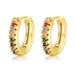 Colored Zircon Ear Clips, Micro Inlaid Geometric Earrings Simple And Personalized Earrings_ipsvogv.com