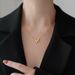 2023 New Simple Gold Small Luxury V-Letter Necklace Female Summer Collar Chain Net Red Colorless Qixi_ipsvogv.com
